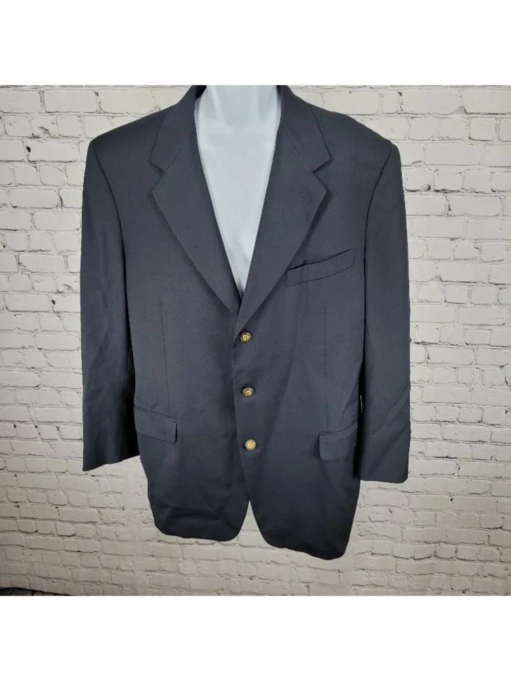 Canali Proposta Navy Blue 100% Wool Notch Lapel Blazer Italy 54L US 44L